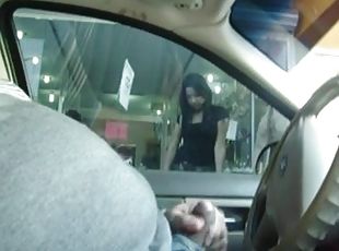 Flash and Cum in Car 1