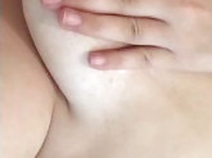BBW sucking her own nipples