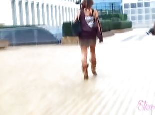 This hot skirt sharking video caught a cute girl off guard
