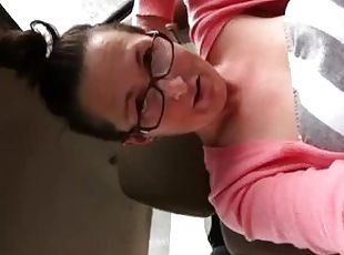 Nerdy-Punky-P.T.A.Mom Horny from Sexting FingerFucks her Ass on Highway