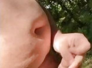 Straight chub with a huge CUM SHOT in the woods  StraightGuy1996