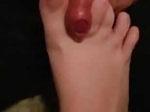 Huge cum shot on foot