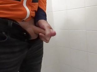 wanking at public bathroom  got horny at the beach