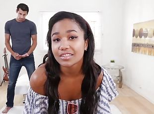 Ebony teen Loni Legend gets her little pussy destroyed