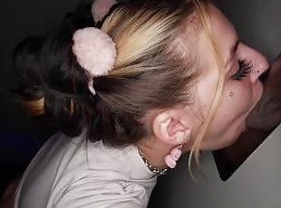 babes, blowjob, stor-pikk, creampie, svelging, ludder, gloryhole, første-gang, cum, blond