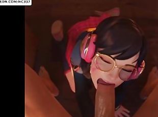 D.VA DO AMAZING BLOWJOB AND GETTING CUM ON FACE - HOTTEST OVERWATCH HENTAI ANIMATION 4K 60FPS