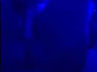 EBONY BBW PLAYING WITH NEW TOYS IN BLUE LIGHT SQUIRTING
