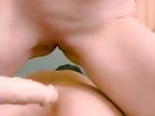 Couple shares dildo - masturbation and prostate massage