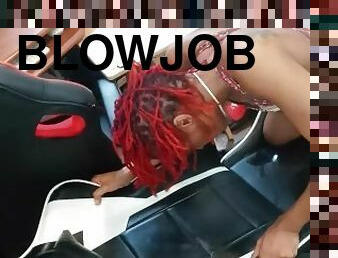 Got horny uploading more content. Deepthroat sloppy head from a fun red dread head. Slimthick