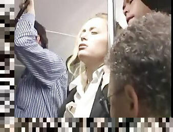 Blonde groped to orgasm on bus