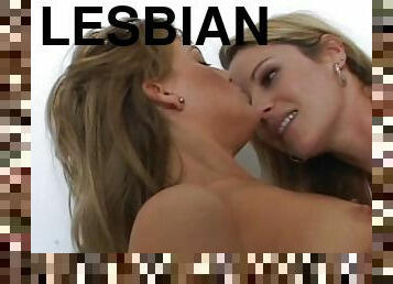 Slutty lesbian show with two milfs