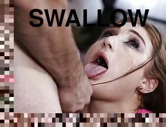 Skylar snow swallowing the whole shaft down to the balls