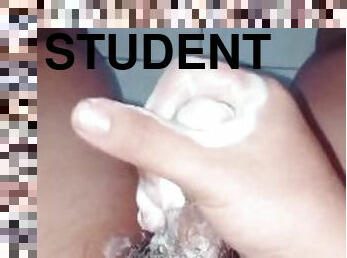 asiatisk, student, sperm, pik