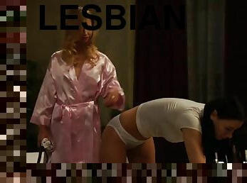 New Lesbian Girls Gets Her Ass Whipped For Training Purpose
