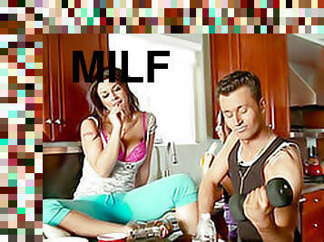 Milf Sara's Workout With Her Man's Shaft