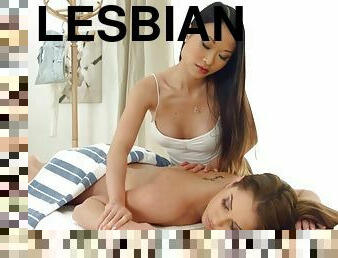 asia, mastubasi, lesbian-lesbian, pijat, berambut-cokelat