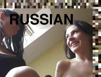 ロシアの, ザーメン, マッサージ, 輪姦, クリームパイ, 集団セックス, 尻