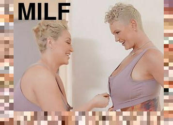 Shameless big-bottomed MILFs amazing sex clip