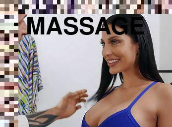 Scott Nails pounds whorish brunette on the massage table