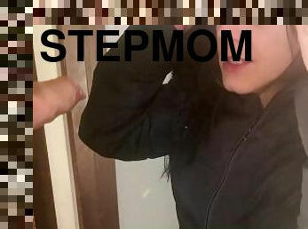 Stepmom was face-fucked. Cum on fluffy jacket.