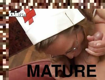 Mature nurse is fucked silly by her man
