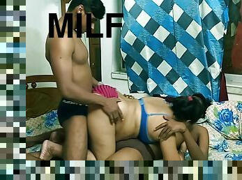 My Roommate, Me And Milf Hot Bhabhi! Amazing Threesome Sex