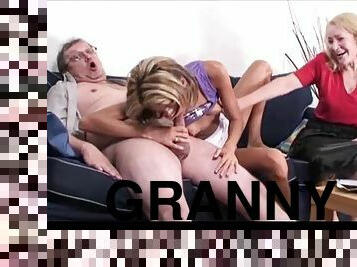 Threesome granny