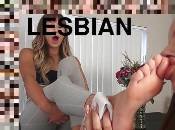 לסבית-lesbian, נוער, כפות-הרגליים, מדהים, פטיש