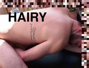 Hairy son anal rimming and cumshot