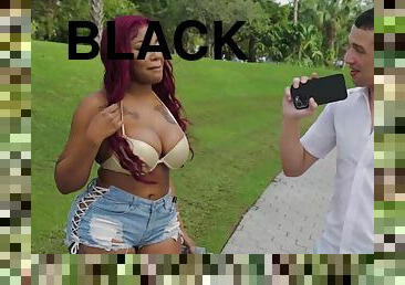 Amoral black curvy babe Jordyn Falls jaw-dropping sex clip