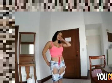 Sexy amateur latina karina flaunting big round boobs and getting fucked