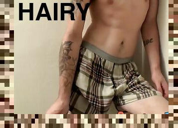 Straight guy hairy shows its tail on the cam