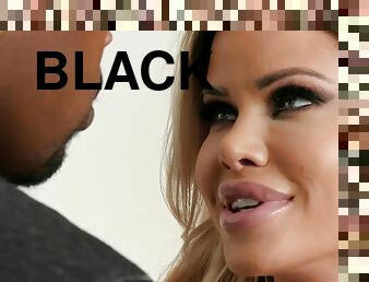 Bosomy blond Jessa Rhodes fucks big black cock