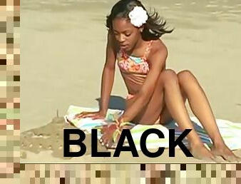 Legal age black teens teasing black pussy show