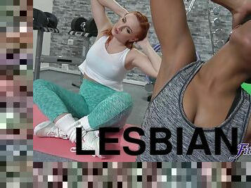 Fitness Rooms - Interracial Lesbians Sweaty Gym Intercourse 1 - Lola Marie