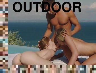 Jia Lissa hot outdoor threesome porn video