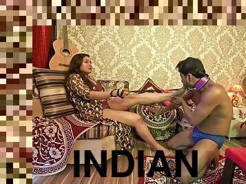 Raunchy Chocolate Indian Couple Femdom Sex
