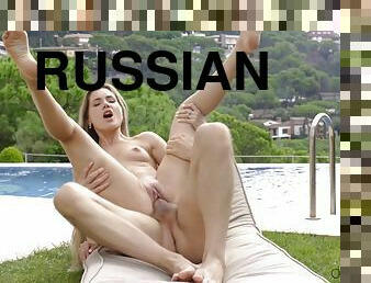 russisk, babes, blowjob, svømmebasseng