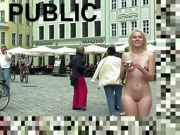 Sweet Cat Gets Naked in Dresden - Public Nudity