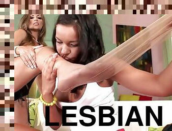 Malory and Lara lesbian foot fetish porn video
