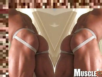Muscle bodybuilder rimjob and cumshot