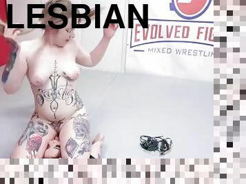 Rough Lesbian Wrestling With Vanessa Vega Fighting Kaiia Eve And Taking A Strapon Fucking