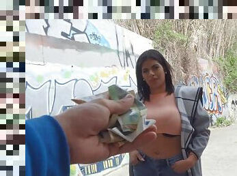 Tanned hussy Sheila Ortega gives up her pussy for some cash