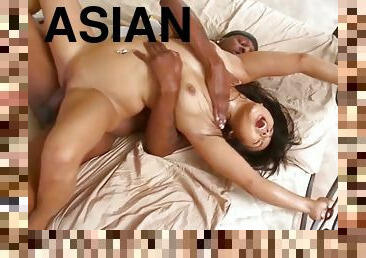 Asian teen Lana Violet seduced by big black cock