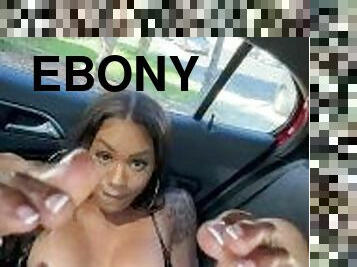 Trans Ebony Goddess Leilani Li shows it all and Cums HARD.