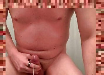 Hot Guy With Big Muscles Jacking Off Before Shower