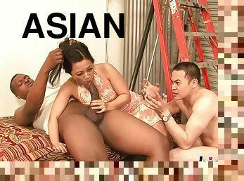 asiático, chorro-de-corrida, interracial, madurita-caliente, negra, cámara, espía, voyeur, trío, marido