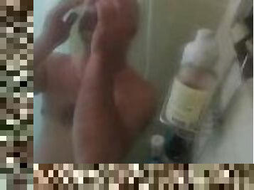 After work shower. Hot dad in shower !!!