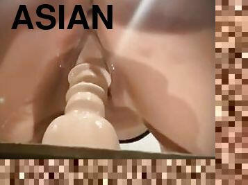 asia, mastubasi, orgasme, vagina-pussy, muncrat, amatir, mainan, barang-rampasan, sudut-pandang, alat-mainan-seks