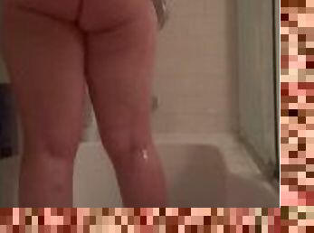 Chubby fat BBW taking a shower